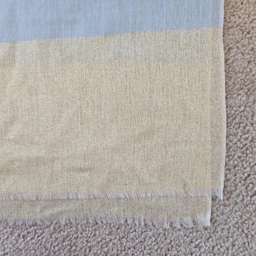 NWOT Cashmere Scarf GOLD & Blue